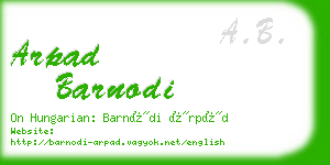 arpad barnodi business card